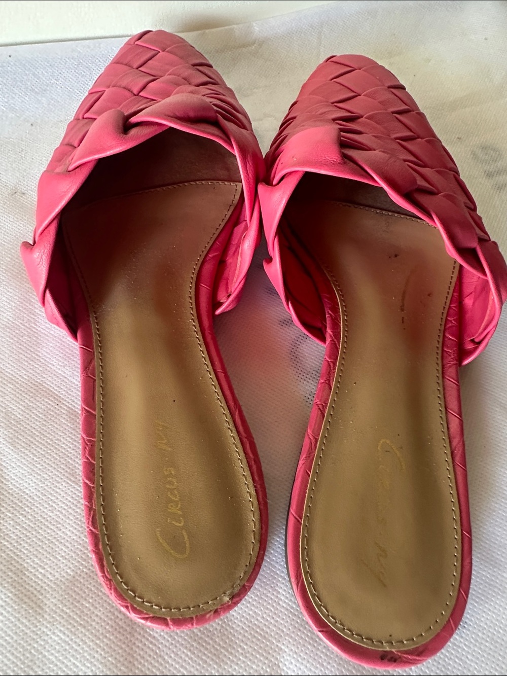 Circus by Sam Edelman Coral-Pink Woven Slide Mules - Picture 6 of 6